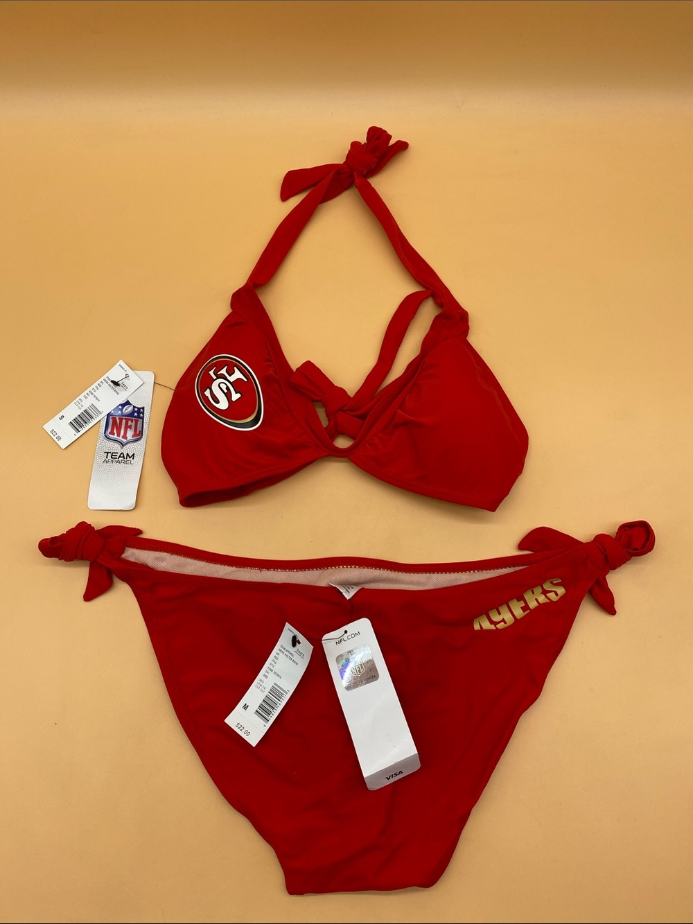 Team Apparel Red Women's NFL Bikini Set with Logo